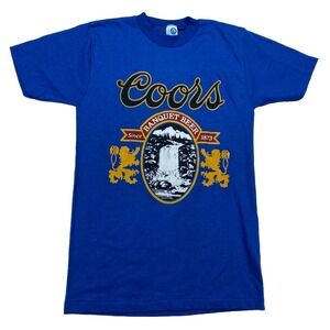 Vintage 80's Coors Men's Medium T-shirt Blue Single Stitch USA